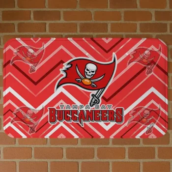 Tampa Bay Buccaneers Chevron Geometrics Red Doormat