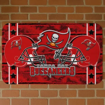 Tampa Bay Buccaneers Helmet Illustration Red Doormat