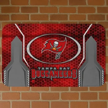 Tampa Bay Buccaneers Hexagon Oval Red Doormat