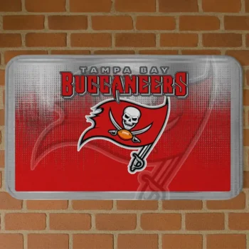Tampa Bay Buccaneers Pixel Blur Red Doormat