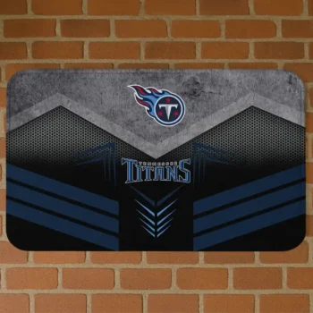 Tennessee Titans Chevron Points Navy Black Doormat