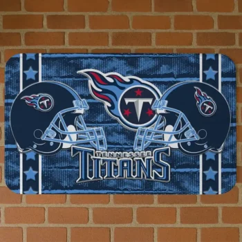 Tennessee Titans Helmet Illustration Navy Doormat