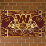 Washington Commanders Helmet Illustration Burgundy Doormat