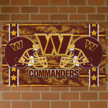 Washington Commanders Helmet Illustration Burgundy Doormat