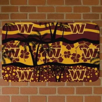 Washington Commanders Palm Silhouette Burgundy Black Doormat