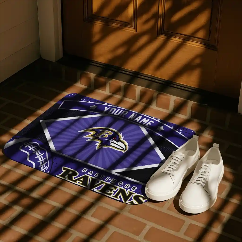 custom-baltimore-ravens-football-crest-purple-black-doormat-trendy.webp