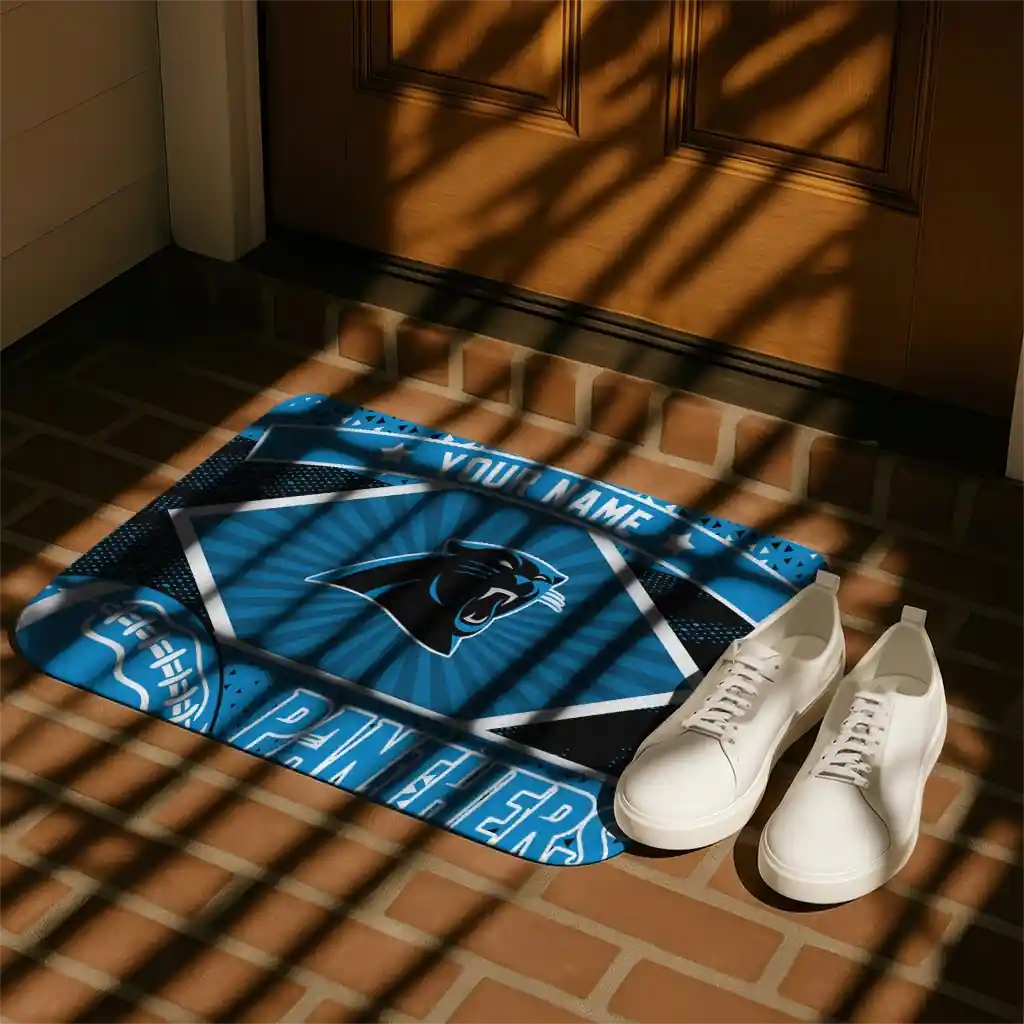 customized-carolina-panthers-football-crest-blue-black-doormat-trendy.webp