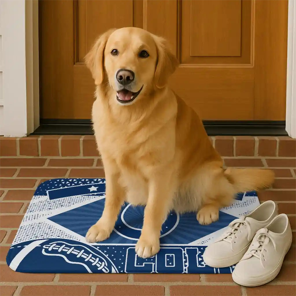 customized-indianapolis-colts-football-crest-blue-black-doormat-high-quality.webp