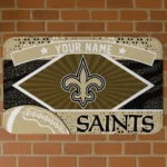 Custom Gold/Black Football Crest New Orleans Saints Doormat - Personalized Non-Slip Fan Mat