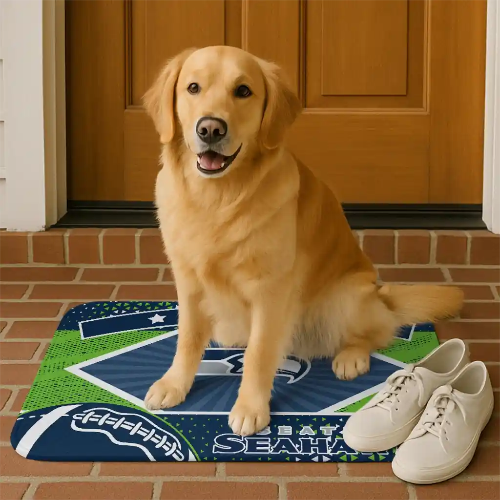 customized-seattle-seahawks-football-crest-blue-black-doormat-high-quality.webp