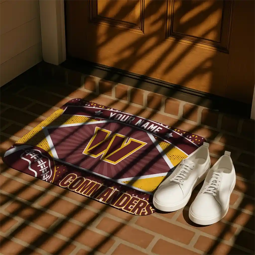 customized-washington-commanders-football-crest-burgundy-black-doormat-trendy.webp