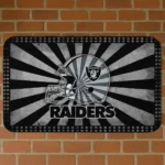 Black Helmet Centerpiece Las Vegas Raiders Doormat - Non-Slip Fan Mat