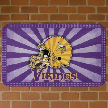Purple Helmet Centerpiece Minnesota Vikings Doormat - Non-Slip Fan Mat