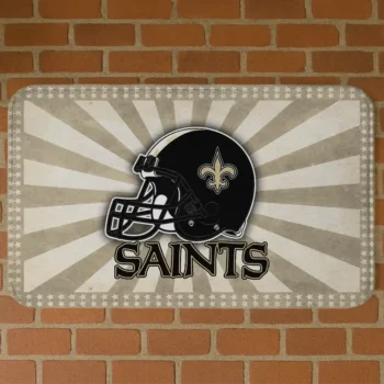 Gold Helmet Centerpiece New Orleans Saints Doormat - Non-Slip Fan Mat