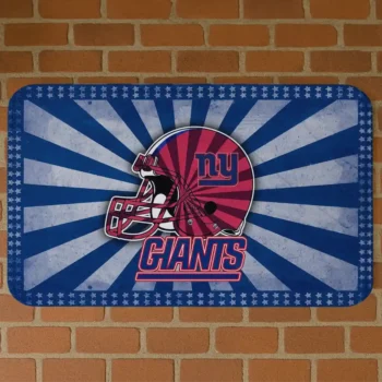 Blue Helmet Centerpiece New York Giants Doormat - Non-Slip Fan Mat