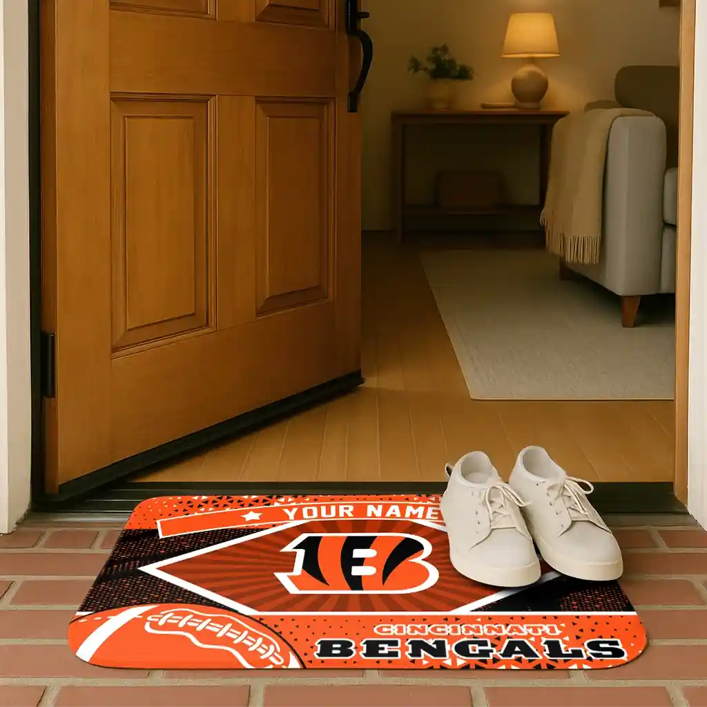 personalized-cincinnati-bengals-football-crest-orange-black-doormat-fashion-forward.webp
