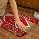 personalized-san-francisco-49ers-football-crest-red-black-doormat-best-selling.webp