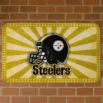 Gold Helmet Centerpiece Pittsburgh Steelers Doormat - Non-Slip Fan Mat