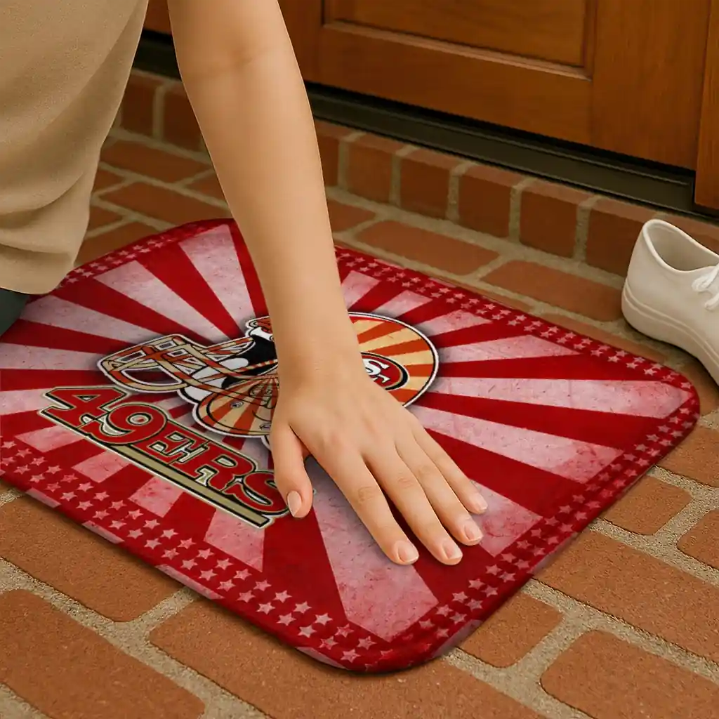 san-francisco-49ers-helmet-centerpiece-red-doormat-premium-grade.webp