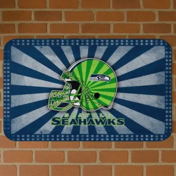 Blue Helmet Centerpiece Seattle Seahawks Doormat - Non-Slip Fan Mat