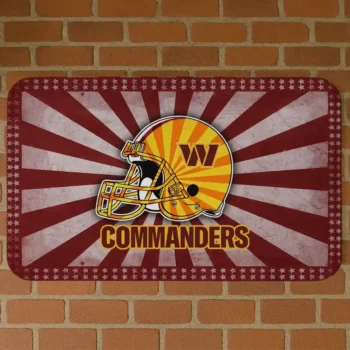 Burgundy Helmet Centerpiece Washington Commanders Doormat - Non-Slip Fan Mat