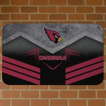 Black/Red Chevron Points Arizona Cardinals Doormat - Non-Slip Fan Mat