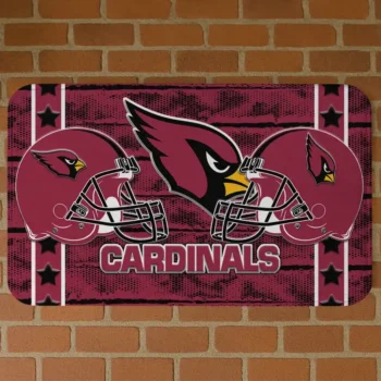 Red Helmet Illustration Arizona Cardinals Doormat - Non-Slip Fan Mat