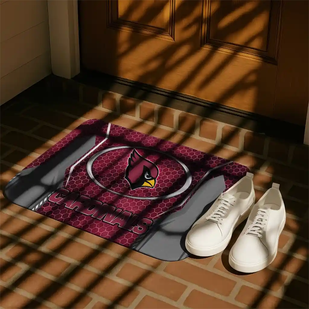arizona-cardinals-hexagon-oval-red-doormat-trendy.webp