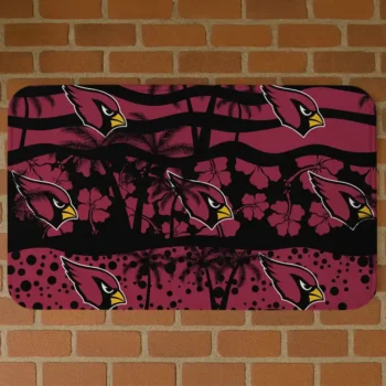 Black/Red Palm Silhouette Arizona Cardinals Doormat - Non-Slip Fan Mat