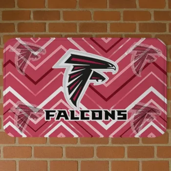 Red Chevron Geometrics Atlanta Falcons Doormat - Non-Slip Fan Mat