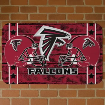 Red Helmet Illustration Atlanta Falcons Doormat - Non-Slip Fan Mat