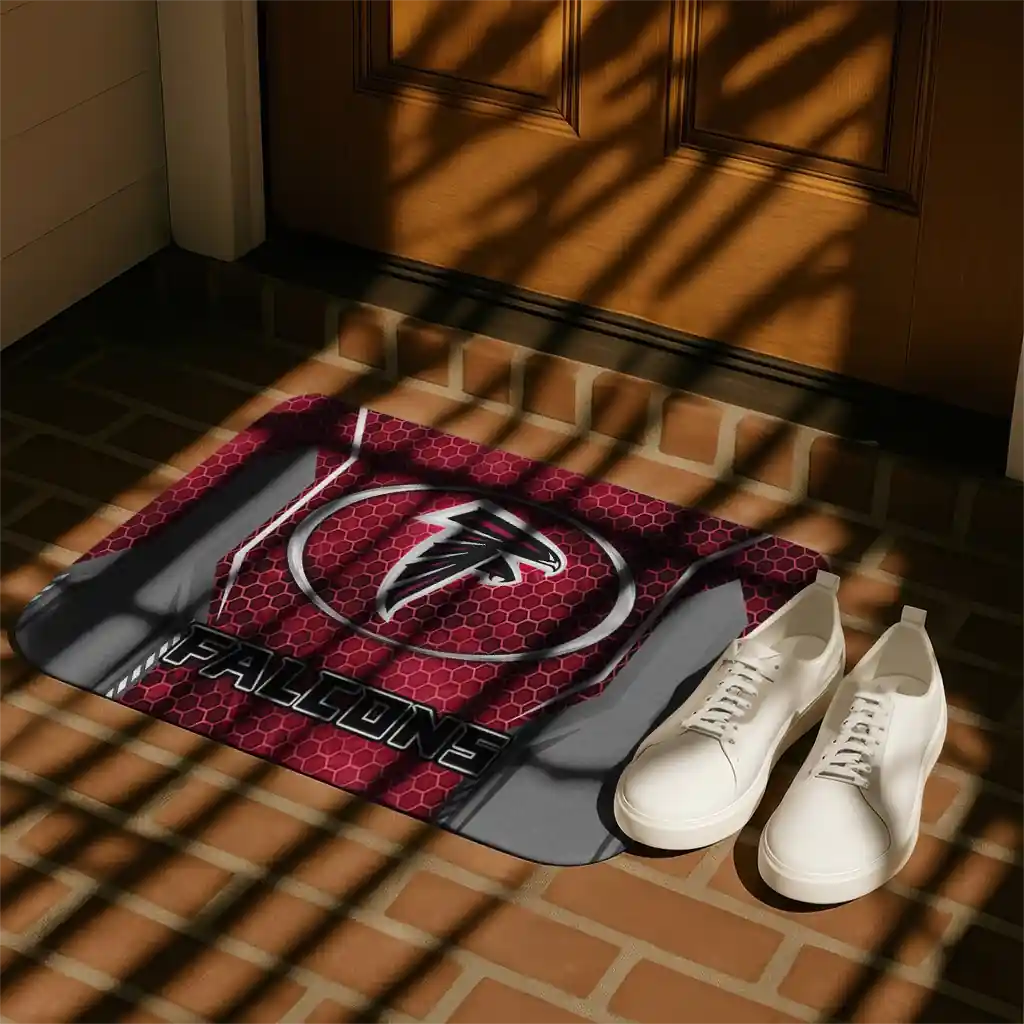atlanta-falcons-hexagon-oval-red-doormat-trendy.webp