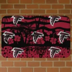 Black/Red Palm Silhouette Atlanta Falcons Doormat - Non-Slip Fan Mat