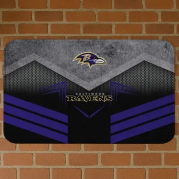 Black/Purple Chevron Points Baltimore Ravens Doormat - Non-Slip Fan Mat
