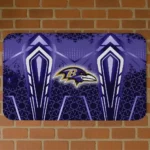 Purple Graphic Stripes Baltimore Ravens Doormat - Non-Slip Fan Mat