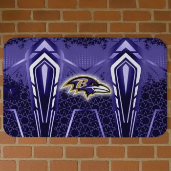 Purple Graphic Stripes Baltimore Ravens Doormat - Non-Slip Fan Mat