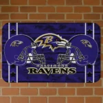 Purple Helmet Illustration Baltimore Ravens Doormat - Non-Slip Fan Mat