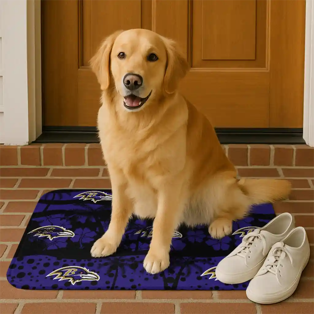 baltimore-ravens-palm-silhouette-purple-black-doormat-high-quality.webp