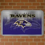 Purple Pixel Blur Baltimore Ravens Doormat - Non-Slip Fan Mat