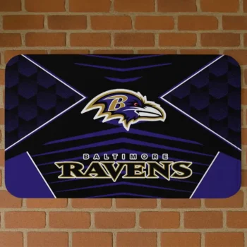 Black/Purple Techno Camo Baltimore Ravens Doormat - Non-Slip Fan Mat