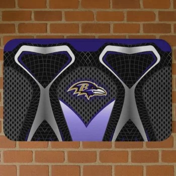 Black Torso Pattern Baltimore Ravens Doormat - Non-Slip Fan Mat