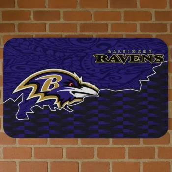 Black/Purple Tribal Detailing Baltimore Ravens Doormat - Non-Slip Fan Mat