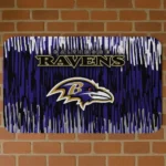 Purple Vertical Flow Baltimore Ravens Doormat - Non-Slip Fan Mat