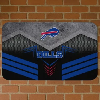Black/Blue Chevron Points Buffalo Bills Doormat - Non-Slip Fan Mat