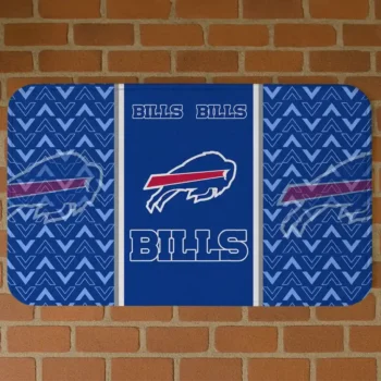 Blue Chevron Stack Buffalo Bills Doormat - Non-Slip Fan Mat