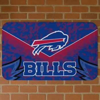 Blue Layered Lines Buffalo Bills Doormat - Non-Slip Fan Mat