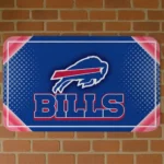 Blue Silver Halftone Buffalo Bills Doormat - Non-Slip Fan Mat