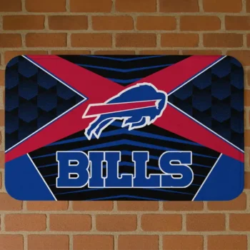 Black/Blue Techno Camo Buffalo Bills Doormat - Non-Slip Fan Mat