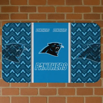 Blue Chevron Stack Carolina Panthers Doormat - Non-Slip Fan Mat