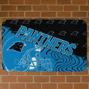 Blue Football Pride Carolina Panthers Doormat - Non-Slip Fan Mat
